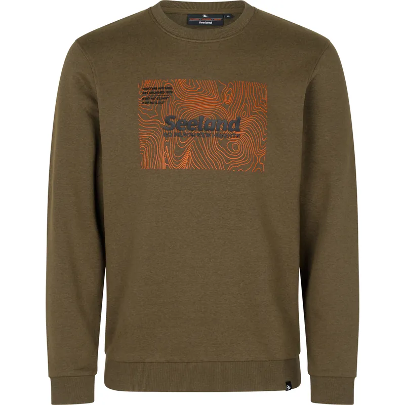 Neu Im Sortiment Seeland Sweatshirt Pulse, Dark Olive Melange